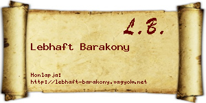 Lebhaft Barakony névjegykártya